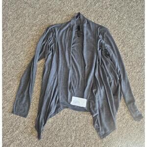 Isabella Rodriguez Gray Open Front Cardigan Sweater Large